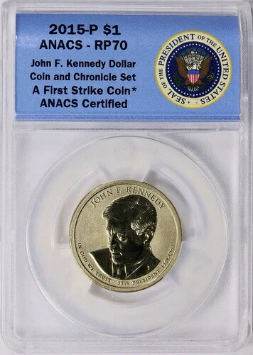 2015-P ジョン・F・ケネディ大統領ドル リバースプルーフ RP70 ANACS PR70｜WORLD RESOURCE【KING店】 84,095円