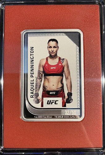2024年 ニウエ 1オンス シルバー UFC トレーディングコイン ラクエル・ペニントン ルビーミント #32/50