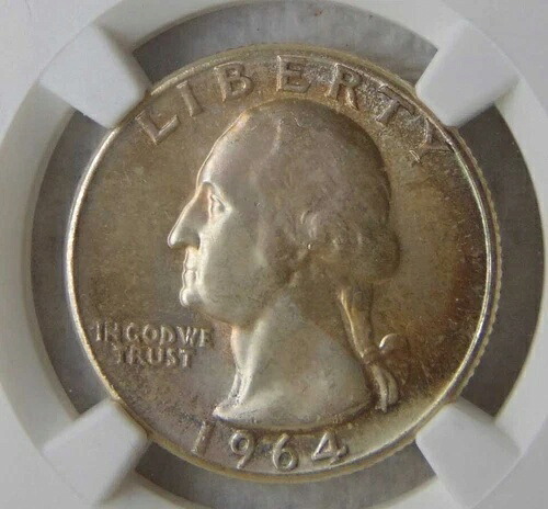 1964 年ワシントン シルバー 25 セント、NGC MS66+、素晴らしいコイン!!! 84,700円