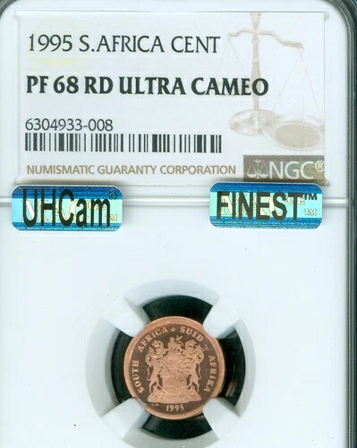 1995年 南アフリカ セント NGC PF68 RD MAC FINEST UHCAM & MAC スポットレス レア *