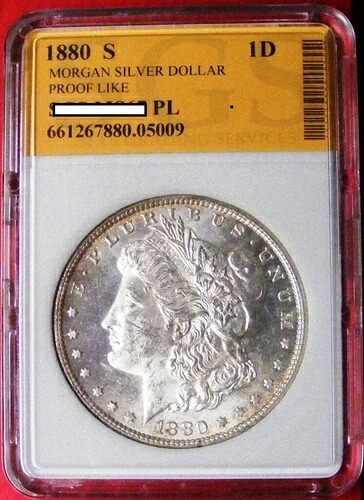 1880年 S モーガン シルバー ダラー プルーフ ''PL'' BU 未流通 # 05009