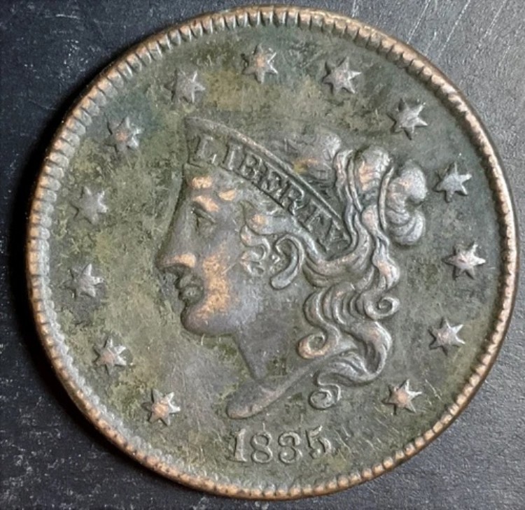 1835年コロネットヘッドラージセント希少な古い高級コイン、素晴らしい収集品 d493