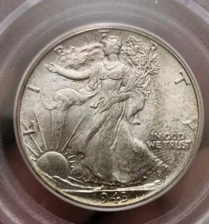 1943年 シルバー ウォーキング リバティ ハーフ ドル PCGS OGH MS65!!