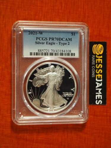 2021 W プルーフ シルバー イーグル PCGS PR70 DCAM クラシック ブルー ラベル タイプ 2