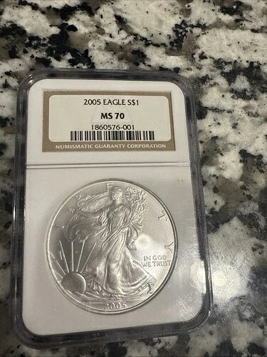 アメリカンイーグル S $ 1 NGC MS 70、2005年