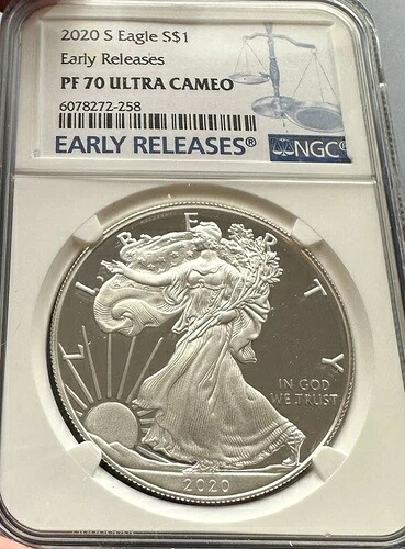2020-S アメリカンシルバーイーグルコイン NGC PF70 ウルトラカメオ *早期リリース