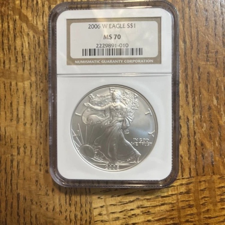 2006 W NGC MS70 バーニッシュドアメリカン?シルバーイーグル スポットなし、美しいコイン?