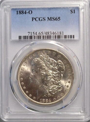 1884-O モルガン銀貨 PCGS認定 MS65