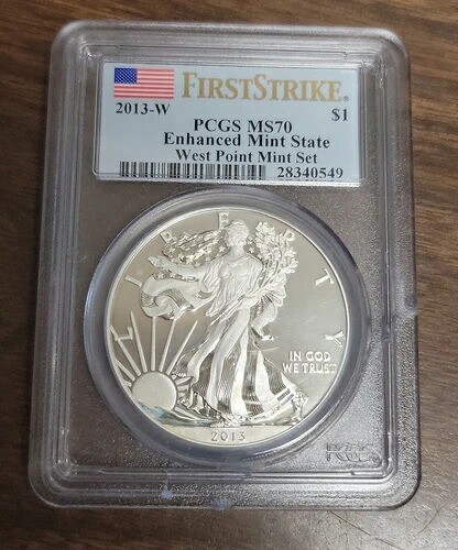 2013 W アメリカン シルバー イーグル エンハンスド ミント ステート - PCGS MS70 - ファースト ストライク。