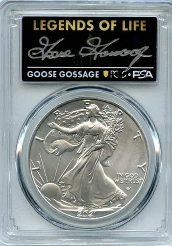 2021年 タイプ2 シルバーイーグル レジェンズ・オブ・ライフ PCGS MS70 グース ゴセージ ホフ