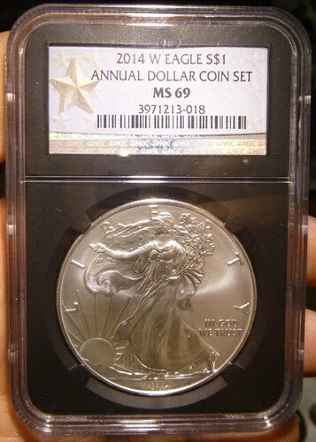 2014年 W $1 アメリカン シルバー イーグル 年次ドルコインセット NGC MS 69