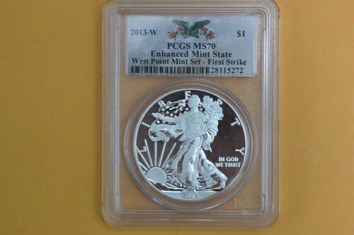 2013 W アメリカン シルバー イーグル PCGS MS70 エンハンスド - トーニング