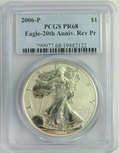 2006年 P シルバーイーグル 200周年記念 リバースプルーフ PCGS PR68 コイン