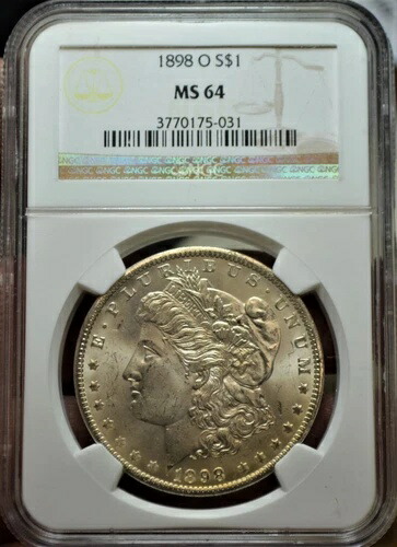 1898年 O モルガン銀貨 NGC MS64 美しい未使用状態 フロスティジェム 84,700円