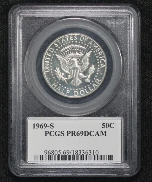 1969-S プルーフ ケネディ ハーフダラー PCGS PF-69 ディープカメオ 42V5