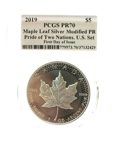 NGC 2019 カナダ $5 .9999 純銀メープルリーフ モディファイド PR70 (PO2N) [023WEJ]