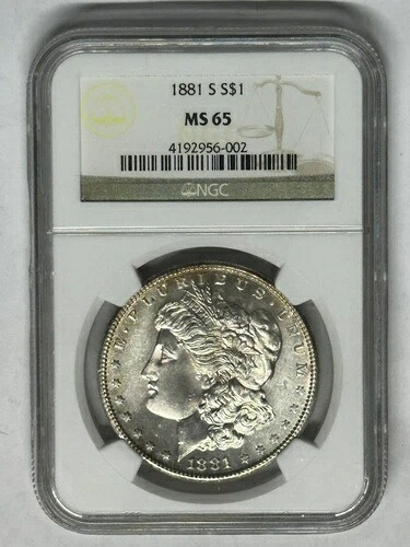 1881年 S モーガン銀貨 NGC MS-65 - ブラストホワイト - グレートミントラスター|WORLD RESOURCE【KING店】