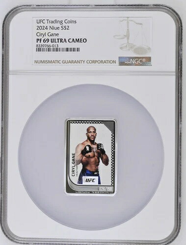 2024 ニウエ S$2 UFC トレーディング コイン Ciryl Gane #26/150 PF69 ウルトラ カメオ、トップ ポップ! 84,700円