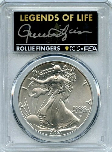 2021年 タイプ2 シルバーイーグル レジェンズ・オブ・ライフ PCGS MS70 ローリー・フィンガーズ・ホフ 84,700円