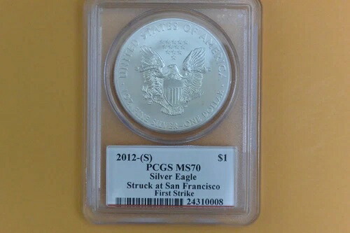 2012年-(S) 1ドル シルバーイーグル PCGS MS70 メルカンティ サイン入り ファーストストライク