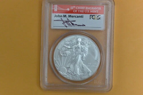 2012年-(S) 1ドル シルバーイーグル PCGS MS70 メルカンティ サイン入り ファーストストライク