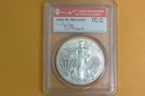 2012年-(S) 1ドル シルバーイーグル PCGS MS70 メルカンティ サイン入り ファーストストライク