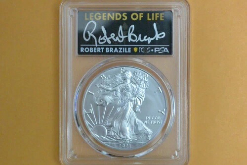 2021年 1ドル アメリカン シルバー イーグル 1オンス PCGS MS70 ロバート・ブラジル T2 84,700円