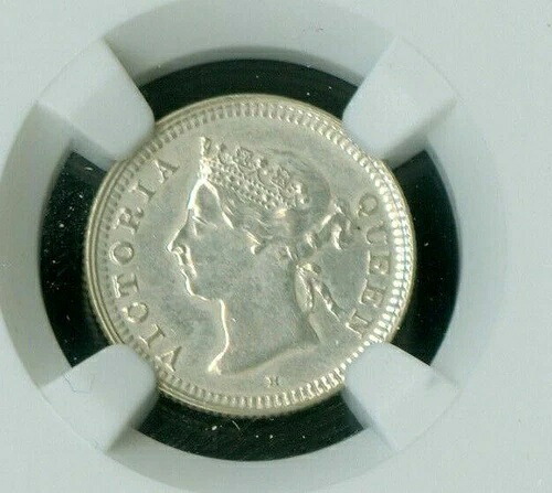 1897 H 海峡植民地 5セント NGC MS63 AU 詳細 小売価格 1,000ドル *
