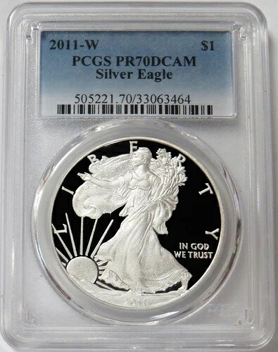 2011年 Wプルーフ アメリカン シルバーイーグル 1ドル 1オンス コイン PCGS PR 70 DCAM