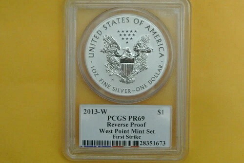 2013 W リバース プルーフ シルバー イーグル PCGS PR69 DCAM エドマンド・ロイ サイン入り