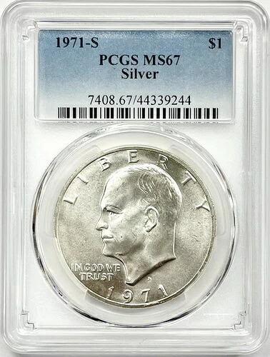 1971年 S アイゼンハワー アイク シルバー ダラー $1 PCGS MS67