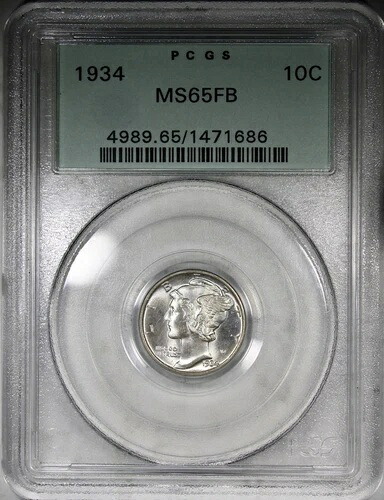 1934年製マーキュリーダイム PCGS MS65FB OGH オールドグリーンホルダー｜WORLD RESOURCE【KING店】