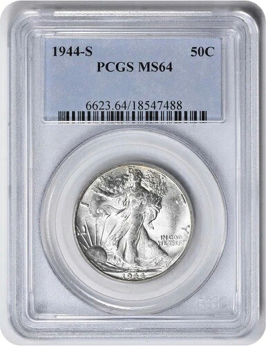 1944年S/Sウォーキング・リバティ・ハーフダラー RPM 1 MS64 PCGS｜WORLD RESOURCE【KING店】