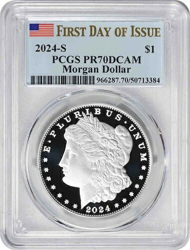 2024-S モルガン銀貨 PR70DCAM 発行初日 PCGS｜WORLD RESOURCE【KING店】