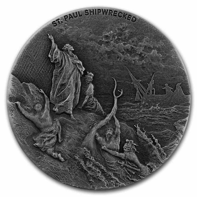 2021年 2オンス 銀貨 聖書シリーズ（聖パウロ難破）｜WORLD RESOURCE【KING店】