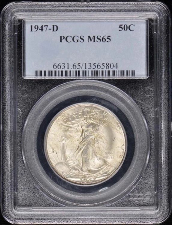 1947-D 50セントウォーキングリバティハーフダラー PCGS MS65|WORLD RESOURCE【KING店】