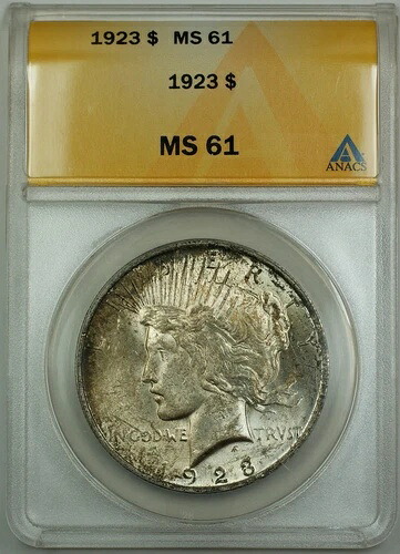 1923年 シルバー ピースダラーコイン $1 ANACS MS-61 ライトトーン|WORLD RESOURCE【KING店】
