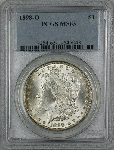 1898-O クラッシュダイス モーガン シルバーダラー 1ドルコイン PCGS MS-63 (4B)|WORLD RESOURCE【KING店】