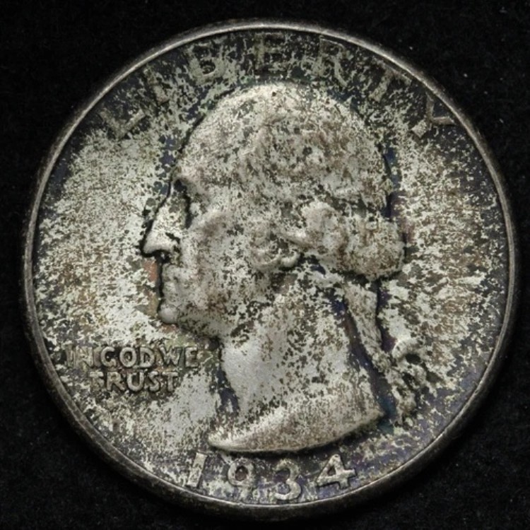 1934-D ワシントン シルバー クォーター BU *未流通* MS トーン E250 JURCK|WORLD RESOURCE【KING店】
