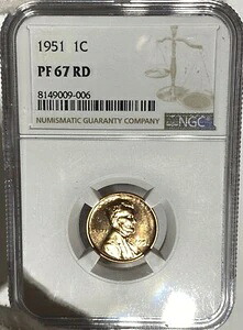 ジェムプルーフ 1951年 リンカーン ウィートセントペニー NGC PF67 RD PR67 燃えるような赤! DCHM|WORLD RESOURCE【KING店】