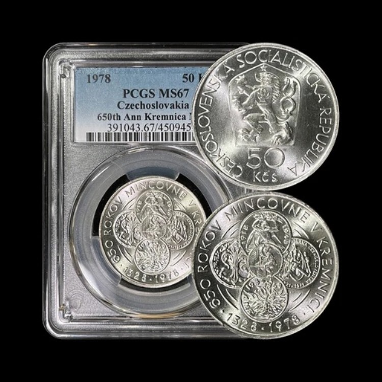 チェコスロバキア。 1978、50 コルン、シルバー - PCGS MS67 - クレムニカミント｜WORLD RESOURCE【KING店】