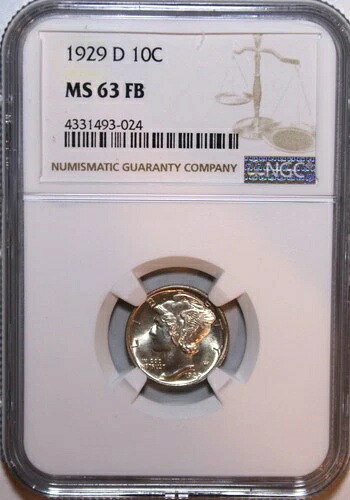 1929-D マーキュリーダイム NGC MS63 FSB - #3574D｜WORLD RESOURCE【KING店】