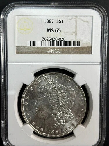 1887年 モルガン銀貨 NGC MS65 ジェムブリリアント 未流通｜WORLD RESOURCE【KING店】
