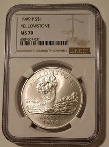 1999年 P イエローストーン記念銀貨 MS70 NGC｜WORLD RESOURCE【KING店】