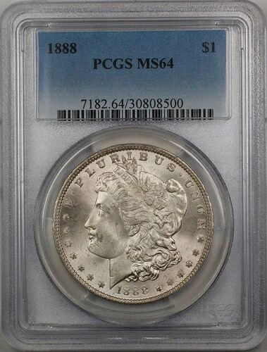1888年 モルガン シルバー ダラー 1ドル コイン PCGS MS-64 (3F)｜WORLD RESOURCE【KING店】