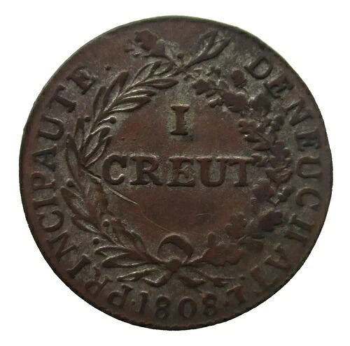 スイス 銀貨 1クロイツァー 1808 ヌーシャテル州（フランス領）