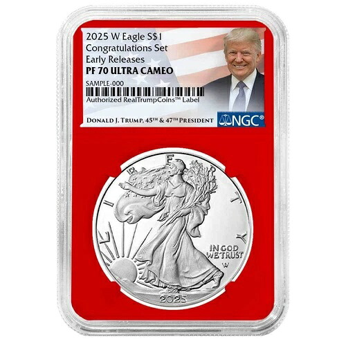 2025-W プルーフ $1 アメリカン シルバー イーグル コングラテーション セット NGC PF70UC ER トランプ...｜WORLD RESOURCE【KING店】