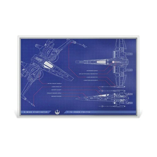 2025 アゴロ スターウォーズ X-ウイング T-70 ブループリント 1オンス シルバーフォイル｜WORLD RESOURCE【KING店】