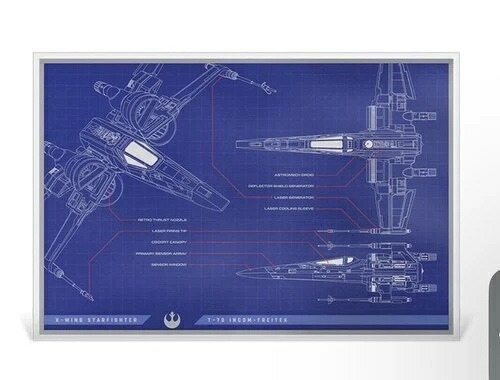 2025 アゴロ スターウォーズ X-ウイング T-70 ブループリント 1オンス シルバーフォイル｜WORLD RESOURCE【KING店】