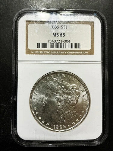 NGC MS65 1886-P モルガン銀貨 1ドル 素晴らしい宝石 BU PQ 未流通コイン c8｜WORLD RESOURCE【KING店】